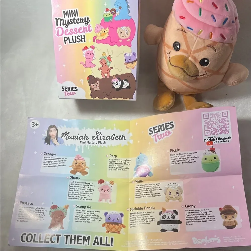 Moriah Elizabeth Mini Mystery Dessert Plush - Pink and Tan Ice Cream Delight